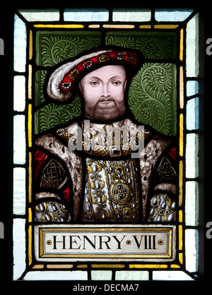 Henry VIII gebeizt Glas, Rathaus Bridgnorth, Shropshire, UK Stockfoto