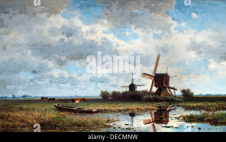 In ' t Gein (Windmühlen) Willem Roelofs 1822-1897 Niederlande Niederlande Stockfoto