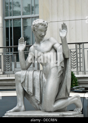 Skulptur in der Folger Shakespeare Library in Washington, DC (nur nordöstlich von dem US Capitol) des Bildhauers Gregory 1932. Stockfoto