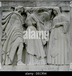 Skulptur in der Folger Shakespeare Library in Washington, DC (nur nordöstlich von dem US Capitol) des Bildhauers Gregory 1932. Stockfoto