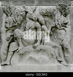 Skulptur in der Folger Shakespeare Library in Washington, DC (nur nordöstlich von dem US Capitol) des Bildhauers Gregory 1932. Stockfoto