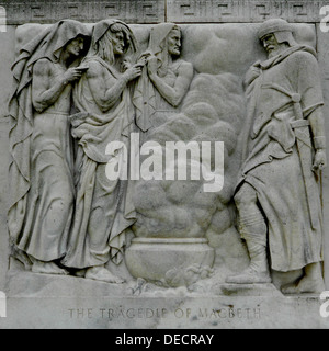 Skulptur in der Folger Shakespeare Library in Washington, DC (nur nordöstlich von dem US Capitol) des Bildhauers Gregory 1932. Stockfoto