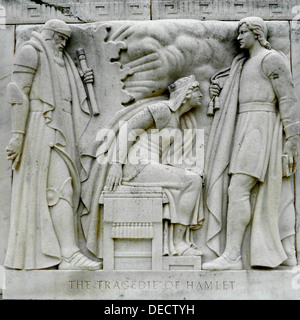 Skulptur in der Folger Shakespeare Library in Washington, DC (nur nordöstlich von dem US Capitol) des Bildhauers Gregory 1932. Stockfoto