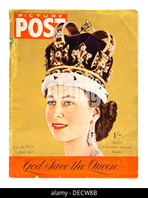 13. Juni 1953 Souvenir-Sonderausgabe des Magazins Picture Post anlässlich der Krönung von Königin Elizabeth II Stockfoto