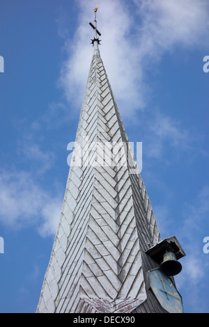 Der Turm, Uhr und Bell von Str. Marys Kirche in Hadleigh, Suffolk, England. Stockfoto