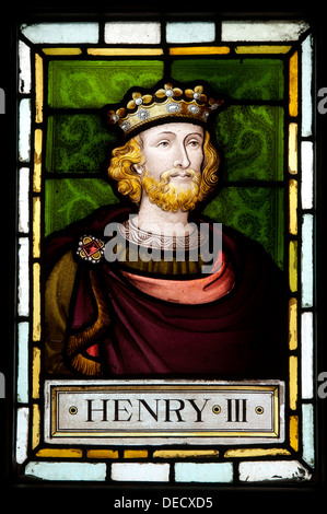 Heinrich III. gebeizt Glas, Rathaus Bridgnorth, Shropshire, UK Stockfoto