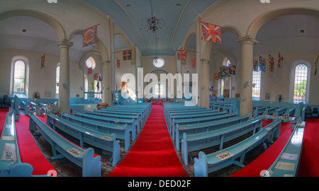 Panorama von Canongate Kirk Kirche innen, 153 Canongate, Edinburgh, Midlothian EH8 8 Stockfoto