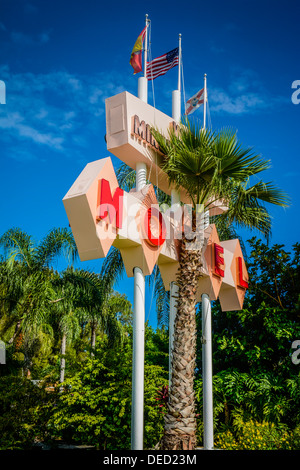 Historische Mitte Jahrhundert Motel entworfen von Victor A. Lundy, Warm Mineral Springs, FL Stockfoto