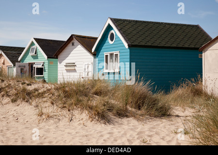 Hengistbury Head Strandhütten, in der Nähe von Mudeford, Christchurch, Dorset, England, Großbritannien Stockfoto