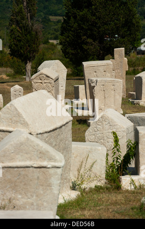 "Stecak" Nekropole von Radimlja, befindet sich in der Nähe von Stolac, Bosnien-Herzegowina, Europa. Stockfoto