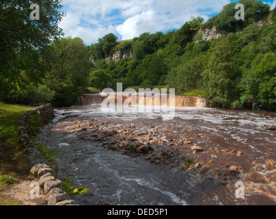 Wain Wath Force, River Swale, bei Flut Stockfoto