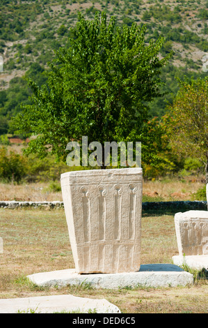 "Stecak" Nekropole von Radimlja, befindet sich in der Nähe von Stolac, Bosnien-Herzegowina, Europa. Stockfoto