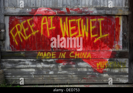 Kostenlose Anmeldung von Ai Weiwei in Hudson New York Stockfoto