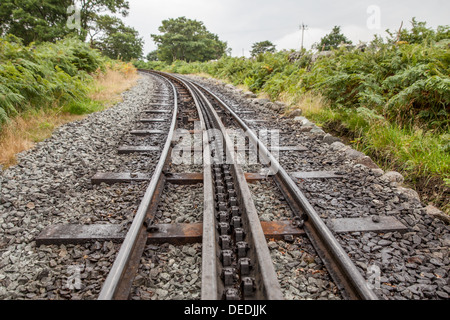 Zahnradbahn auf Snowdon wales Stockfoto