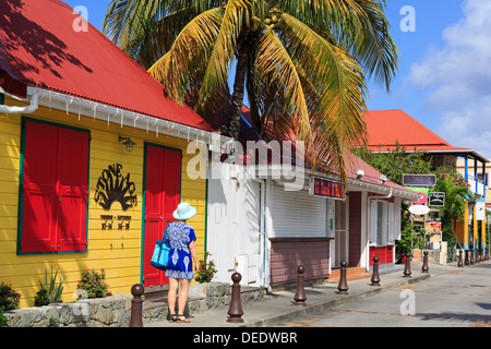 Rue Jeanne d ' Arc in Gustavia, St. Barthélemy (St. Barts), Leeward-Inseln, West Indies, Karibik, Mittelamerika Stockfoto