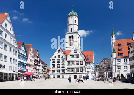 Marktplatz, Sankt Martin Kirche und Rathaus, Biberach ein der Riss, Oberschwaben, Baden-Württemberg, Deutschland, Europa Stockfoto