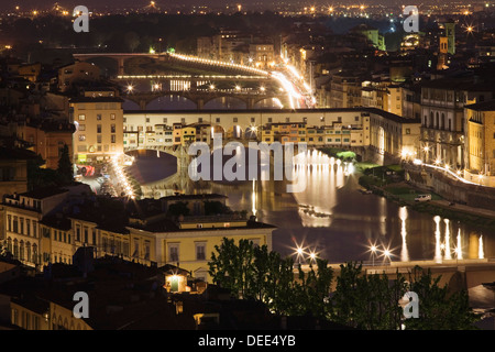 Brücken über den Fluss Arno, Florenz, Toskana, Italien, Europa Stockfoto