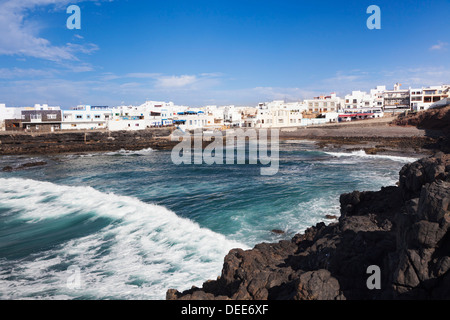 Alten Hafen, El Cotillo, Fuerteventura, Kanarische Inseln, Spanien, Atlantik, Europa Stockfoto