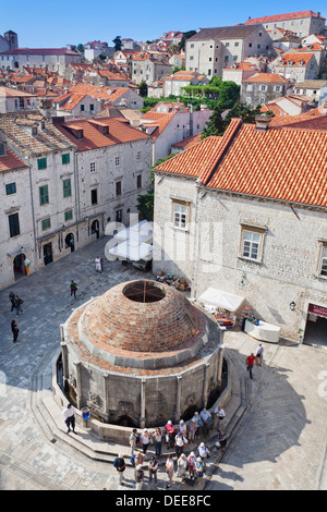 Onofrio-Brunnen, Altstadt, UNESCO-Weltkulturerbe, Dubrovnik, Dalmatien, Kroatien, Europa Stockfoto