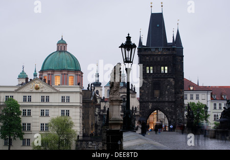 Karlsbrücke in Prag, Boheme, Tschechische Republik Stockfoto