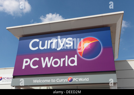 Currys-PC-Welt-Beschilderung Stockfoto