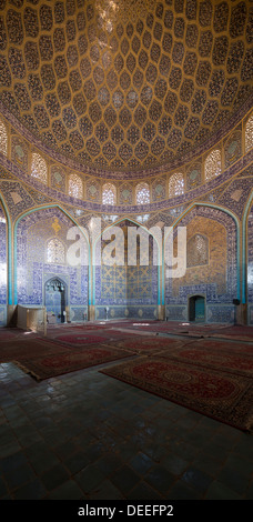 Ansicht von innen, Shaikh Lutfallah Moschee, Isfahan, Iran Stockfoto