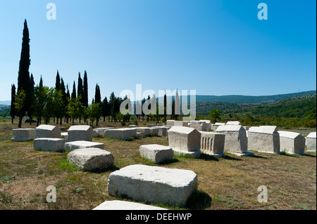 "Stecak" Nekropole von Radimlja, befindet sich in der Nähe von Stolac, Bosnien-Herzegowina, Europa. Stockfoto
