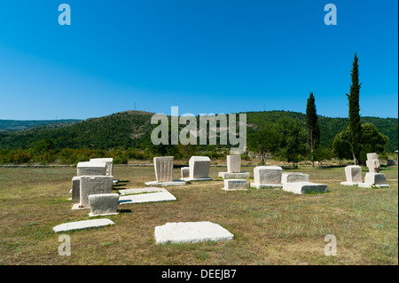 "Stecak" Nekropole von Radimlja, befindet sich in der Nähe von Stolac, Bosnien-Herzegowina, Europa. Stockfoto