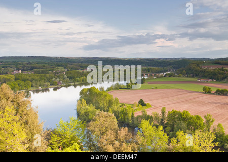 Die Cingle de Trémolat und das Tal der Dordogne, Dordogne, Frankreich, Europa Stockfoto