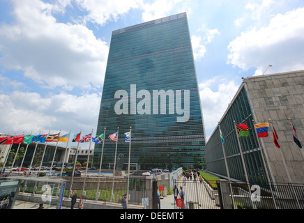 Die Vereinten Nationen Gebäude in New York City, New York, USA. Stockfoto