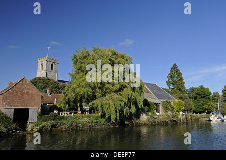 Fluß Frome und Priory Wareham Isle of Purbeck-Dorset-England Stockfoto