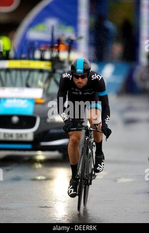 Knowsley, Vereinigtes Königreich. 17. September 2013. Bernhard Eisel während der 10 Meile Zeit Erprobungsphase 3 der Tour of Britain beginnend und endend in Knowsley Safari Park. Bildnachweis: Action Plus Sport Bilder/Alamy Live News Stockfoto