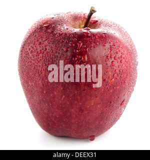 Roter Apfel isoliert auf weißem Hintergrund. Stockfoto