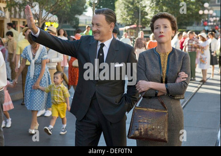 Herr Banken 2013 Walt Disney Pictures Film mit Tom Hanks als Walt Disney und Emma Thompson als P.L.Travers speichern Stockfoto