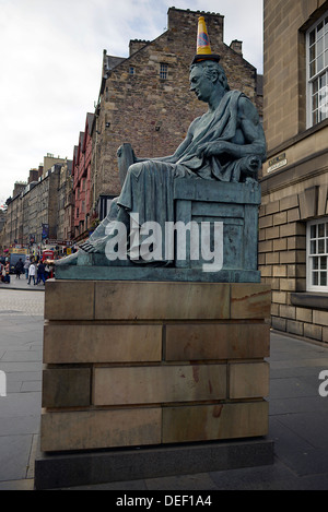 David Hume Statue Edinburgh Schottland Stockfoto