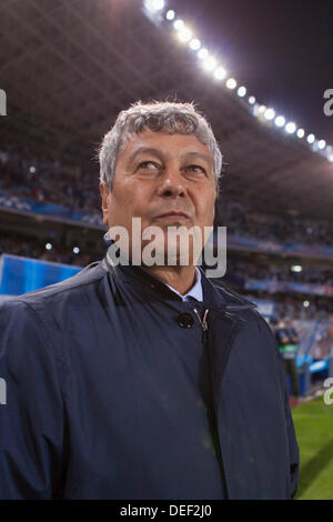 San Sebastian, Spanien. 17. September 2013.  Mircea Lucescu, Shakhtar Donetsk Trainer während des Champions-League-Spiels zwischen Real Sociedad und Schachtjor Donezk aus San Sebastian, Spanien. Bildnachweis: Action Plus Sport Bilder/Alamy Live News Stockfoto