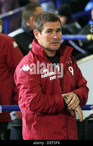 Bolton, UK. 17. September 2013. Derby-Manager Nigel Clough während das Meisterschaftsspiel zwischen Bolton Wanderers und Derby County aus dem Reebok Stadium. Bildnachweis: Action Plus Sport Bilder/Alamy Live News Stockfoto