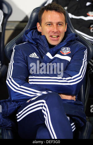 Bolton, UK. 17. September 2013. Bolton Manager Dougie Freedman während das Meisterschaftsspiel zwischen Bolton Wanderers und Derby County aus dem Reebok Stadium. Bildnachweis: Action Plus Sport Bilder/Alamy Live News Stockfoto