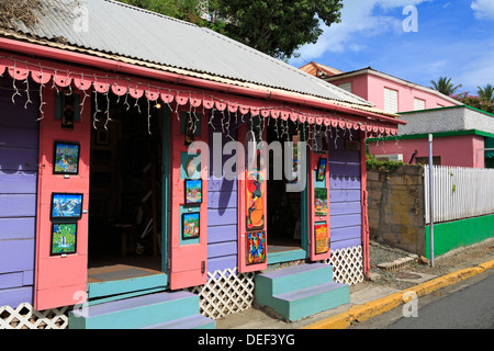 Kunstgalerie im Main Street, Road Town, Tortola, Britische Jungferninseln, Karibik Stockfoto