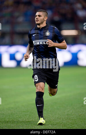 Mauro Icardi (Inter), 14. September 2013 - Fußball / Fußball: italienische "Serie A" match zwischen Inter Mailand 1: 1 Juventus im Stadio Giuseppe Meazza in Mailand, Italien. (Foto von Maurizio Borsari/AFLO) Stockfoto