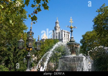 Jacob Wrey Mould Brunnen in City Hall Park in New York City Stockfoto