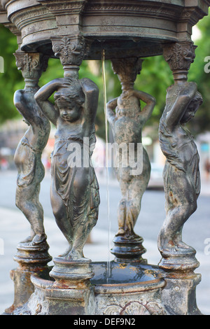 Bronze Brunnen Detail Rossio Platz Lissabon Stockfoto