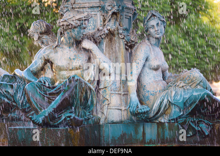 Bronze Brunnen Detail Rossio Platz Lissabon Stockfoto