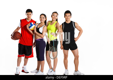 Gruppe junger Sportler Stockfoto