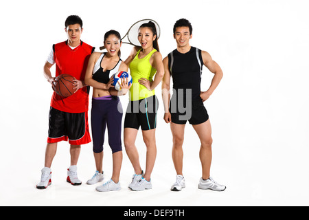 Gruppe junger Sportler Stockfoto
