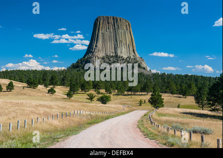 Devils Tower National Monument, Wyoming, Vereinigte Staaten von Amerika, Nordamerika Stockfoto