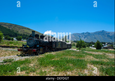 La Trochita, der alte Patagonien-Express zwischen Esquel und El Maiten in Provinz Chubut, Patagonien, Argentinien, Südamerika Stockfoto