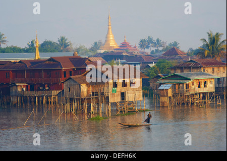 Nampan Dorf, Inle-See, Shan State in Myanmar (Burma), Asien Stockfoto