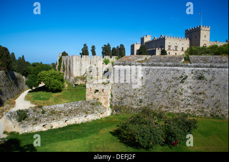 Festung und Palast der Großmeister, UNESCO-Weltkulturerbe, Rhodos Stadt, Rhodos, Dodekanes, griechische Inseln, Griechenland Stockfoto