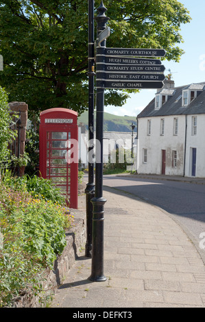 Wegweiser im Cromarty. Stockfoto